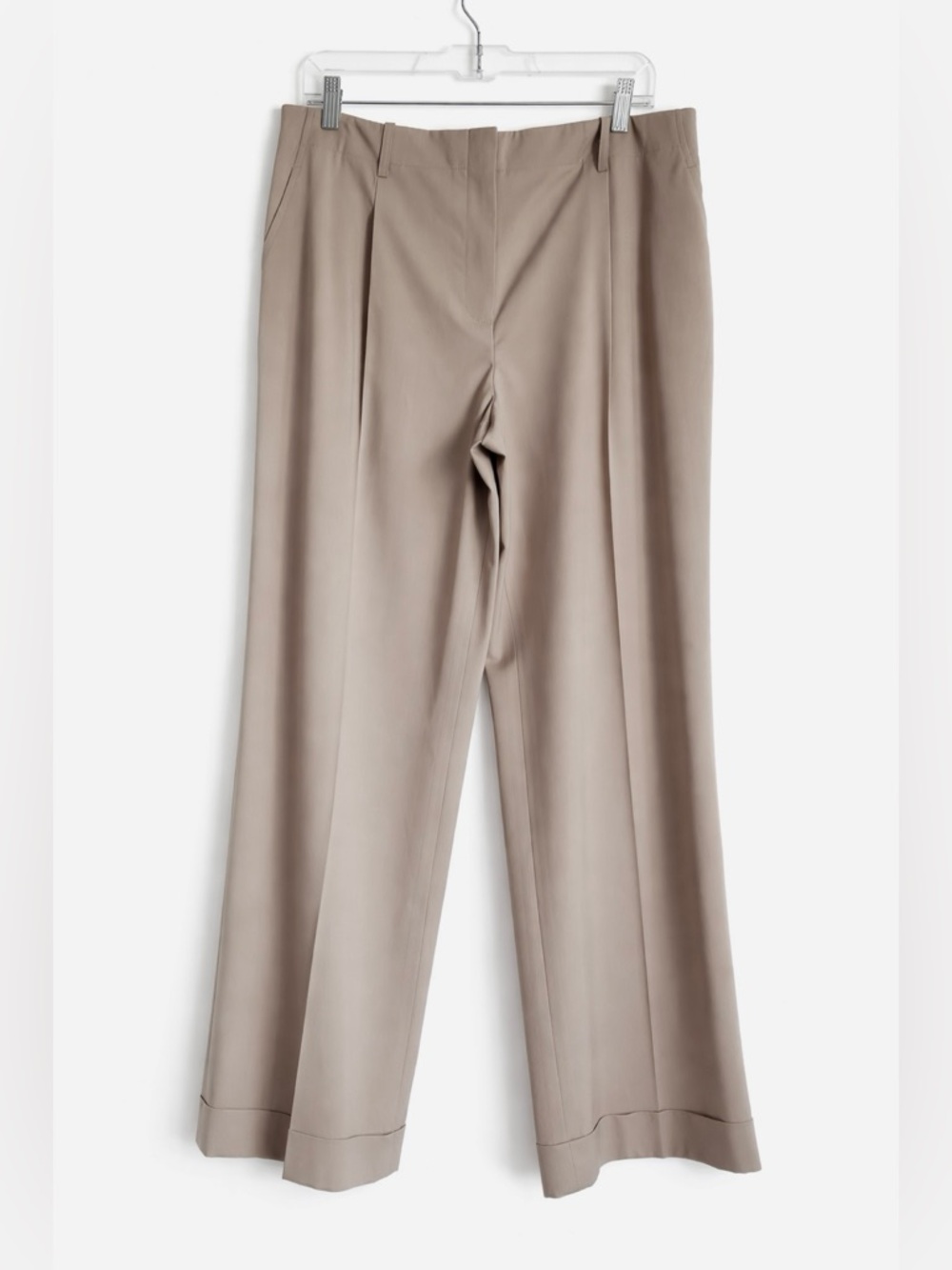 NEW Size 12 Lafayette 148 Drift Wide-Leg Dress Pants - Taupe